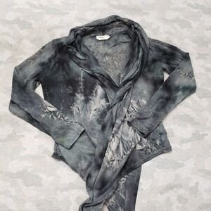 Ariat Cardigan Top Womens Medium Green Open Front Tie Dye Long Sleeve